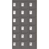Petits casiers Clean Line, 6 niveaux, Bloc de 3, 36" x 18" x 72", Acier, Charbon, Rivet (assembl&eacute;) Sidevic Inc.