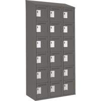 Clean Line Lockerette, 6 -tier, Bank of 3, 36" x 18" x 78", Steel, Charcoal, Rivet (Assembled) Sidevic Inc.