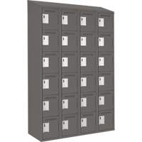 Petits casiers Clean Line, 6 niveaux, Bloc de 4, 48" x 18" x 78", Acier, Charbon, Rivet (assembl&eacute;) Sidevic Inc.