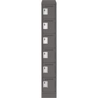 Clean Line Lockerette, 6 -tier, 12" x 18" x 82", Steel, Charcoal, Rivet (Assembled) Sidevic Inc.