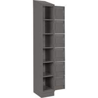 Clean Line Lockerette, 6 -tier, Bank of 4, 48" x 18" x 82", Steel, Charcoal, Rivet (Assembled) Sidevic Inc.