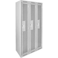 Casiers Clean Line, Bloc de 3, 36" x 15" x 72", Acier, Gris, Rivet (assembl&eacute;), Perfor&eacute; Sidevic Inc.
