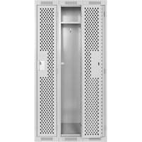 Casiers Clean Line, Bloc de 3, 36" x 15" x 72", Acier, Gris, Rivet (assembl&eacute;), Perfor&eacute; Sidevic Inc.