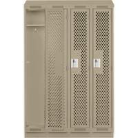 Clean Line Lockers, Bank of 4, 48" x 18" x 82", Steel, Grey, Rivet (Assembled), Perforated Sidevic Inc.