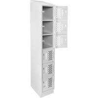 Petit casier perfor&eacute; Clean-Line, 6 niveaux, 12" x 72" x 12", Acier Sidevic Inc.