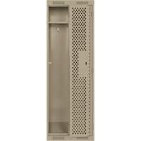 Clean Line Lockers, Bank of 2, 24" x 15" x 72", Steel, Beige, Rivet (Assembled), Perforated Sidevic Inc.