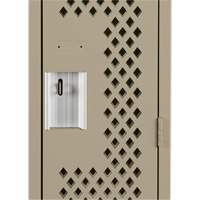 Clean Line Lockers, Bank of 3, 36" x 15" x 72", Steel, Beige, Rivet (Assembled), Perforated Sidevic Inc.