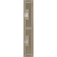 Casiers Clean Line, 2 niveaux, 12" x 12" x 72", Acier, Beige, Rivet (assembl&eacute;), Perfor&eacute; Sidevic Inc.