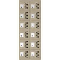 Assembled Lockerettes Clean Line Perforated Economy Lockers, 6 -tier, Bank of 2, 18" x 72" x 12", Steel Sidevic Inc.