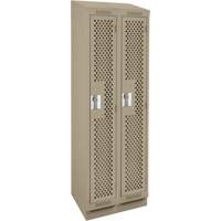 Casiers Clean Line, Bloc de 2, 24" x 18" x 82", Acier, Beige, Rivet (assembl&eacute;), Perfor&eacute; Sidevic Inc.
