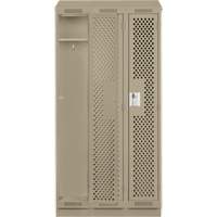 Clean Line Lockers, Bank of 3, 36" x 18" x 82", Steel, Beige, Rivet (Assembled), Perforated Sidevic Inc.