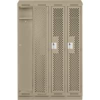 Clean Line Lockers, Bank of 4, 48" x 18" x 82", Steel, Beige, Rivet (Assembled), Perforated Sidevic Inc.