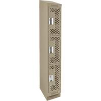 Casiers Clean Line, 3 niveaux, 12" x 15" x 82", Acier, Beige, Rivet (assembl&eacute;), Perfor&eacute; Sidevic Inc.