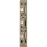 Casiers Clean Line, 3 niveaux, 12" x 15" x 82", Acier, Beige, Rivet (assembl&eacute;), Perfor&eacute; Sidevic Inc.