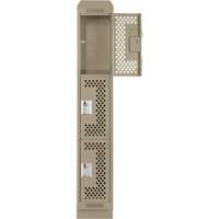 Casiers Clean Line, 3 niveaux, 12" x 15" x 82", Acier, Beige, Rivet (assembl&eacute;), Perfor&eacute; Sidevic Inc.