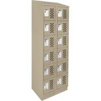 Clean-Line Perforated Lockerette, 6 -tier, Bank of 2, 12" x 72" x 12", Steel Sidevic Inc.