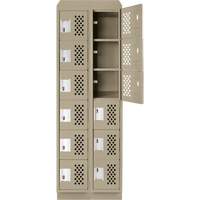 Clean-Line Perforated Lockerette, 6 -tier, Bank of 2, 12" x 72" x 12", Steel Sidevic Inc.