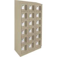 Petit casier perfor&eacute; Clean-Line, 6 niveaux, Bloc de 3, 12" x 72" x 12", Acier Sidevic Inc.