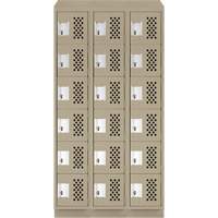 Petit casier perfor&eacute; Clean-Line, 6 niveaux, Bloc de 3, 12" x 72" x 12", Acier Sidevic Inc.