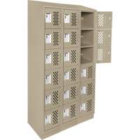 Petit casier perfor&eacute; Clean-Line, 6 niveaux, Bloc de 3, 12" x 72" x 12", Acier Sidevic Inc.