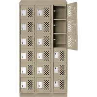 Petit casier perfor&eacute; Clean-Line, 6 niveaux, Bloc de 3, 12" x 72" x 12", Acier Sidevic Inc.