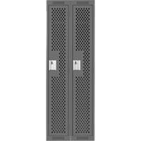 Clean Line Lockers, Bank of 2, 24" x 15" x 72", Steel, Charcoal, Rivet (Assembled), Perforated Sidevic Inc.