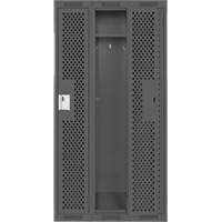 Clean Line Lockers, Bank of 3, 36" x 15" x 72", Steel, Charcoal, Rivet (Assembled), Perforated Sidevic Inc.