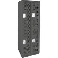 Casiers Clean Line, 2 niveaux, Bloc de 2, 24" x 12" x 72", Acier, Charbon, Rivet (assembl&eacute;), Perfor&eacute; Sidevic Inc.