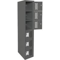 Petits casiers &eacute;conomiques assembl&eacute;s et perfor&eacute;s Clean Line, 6 niveaux, 18" x 72" x 12", Acier Sidevic Inc.