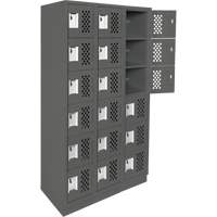 Clean-Line Perforated Lockerette, 6 -tier, Bank of 3, 12" x 72" x 12", Steel Sidevic Inc.