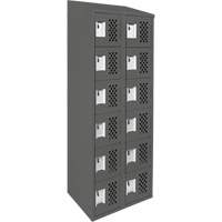 Petit casier perfor&eacute; Clean-Line, 6 niveaux, Bloc de 2, 15" x 72" x 12", Acier Sidevic Inc.