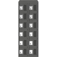 Petit casier perfor&eacute; Clean-Line, 6 niveaux, Bloc de 2, 15" x 72" x 12", Acier Sidevic Inc.