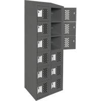 Petit casier perfor&eacute; Clean-Line, 6 niveaux, Bloc de 2, 15" x 72" x 12", Acier Sidevic Inc.