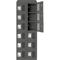 Petit casier perfor&eacute; Clean-Line, 6 niveaux, Bloc de 2, 15" x 72" x 12", Acier Sidevic Inc.
