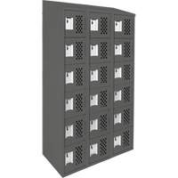 Petit casier perfor&eacute; Clean-Line, 6 niveaux, Bloc de 3, 15" x 72" x 12", Acier Sidevic Inc.