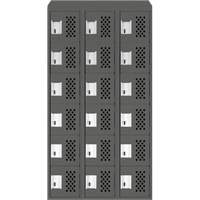 Petit casier perfor&eacute; Clean-Line, 6 niveaux, Bloc de 3, 15" x 72" x 12", Acier Sidevic Inc.