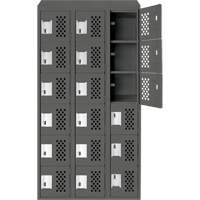 Petit casier perfor&eacute; Clean-Line, 6 niveaux, Bloc de 3, 15" x 72" x 12", Acier Sidevic Inc.
