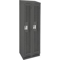 Casiers Clean Line, Bloc de 2, 24" x 18" x 82", Acier, Charbon, Rivet (assembl&eacute;), Perfor&eacute; Sidevic Inc.