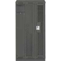 Clean Line Lockers, Bank of 3, 36" x 18" x 82", Steel, Charcoal, Rivet (Assembled), Perforated Sidevic Inc.