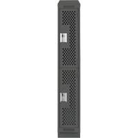 Clean Line Lockers, 2 -tier, 12" x 12" x 82", Steel, Charcoal, Rivet (Assembled), Perforated Sidevic Inc.
