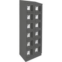 Petit casier perfor&eacute; Clean-Line, 6 niveaux, Bloc de 2, 12" x 72" x 12", Acier Sidevic Inc.