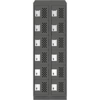 Petit casier perfor&eacute; Clean-Line, 6 niveaux, Bloc de 2, 12" x 72" x 12", Acier Sidevic Inc.