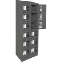Petit casier perfor&eacute; Clean-Line, 6 niveaux, Bloc de 2, 12" x 72" x 12", Acier Sidevic Inc.