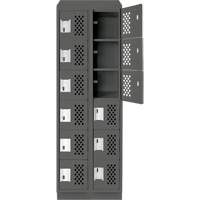 Petit casier perfor&eacute; Clean-Line, 6 niveaux, Bloc de 2, 12" x 72" x 12", Acier Sidevic Inc.