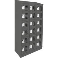 Petit casier perfor&eacute; Clean-Line, 6 niveaux, Bloc de 3, 12" x 72" x 12", Acier Sidevic Inc.