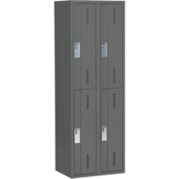 Concorde Heavy-Duty Lockers, 2 -tier, Bank of 2, 24" x 18" x 72", Steel, Charcoal, Welded (Assembled) Sidevic Inc.