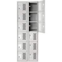 Clean Line Lockerettes, 6 -tier, Bank of 2, 18" x 72" x 12", Steel Sidevic Inc.