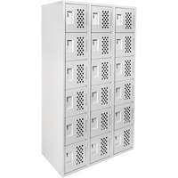 Clean Line Lockerettes, 6 -tier, Bank of 3, 18" x 72" x 12", Steel Sidevic Inc.