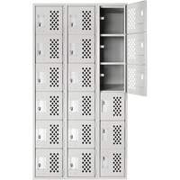 Clean Line Lockerettes, 6 -tier, Bank of 3, 18" x 72" x 12", Steel Sidevic Inc.