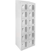 Petit casier perfor&eacute; Clean-Line, 6 niveaux, Bloc de 2, 15" x 72" x 12", Acier Sidevic Inc.